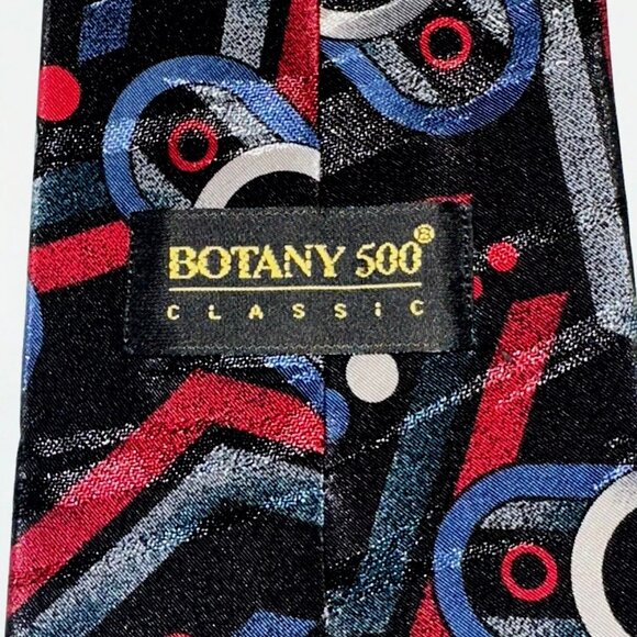 Botany 500 Classic Mens Necktie Multicolor Abstract Print Art-to-Wear Made USA - Picture 4 of 7